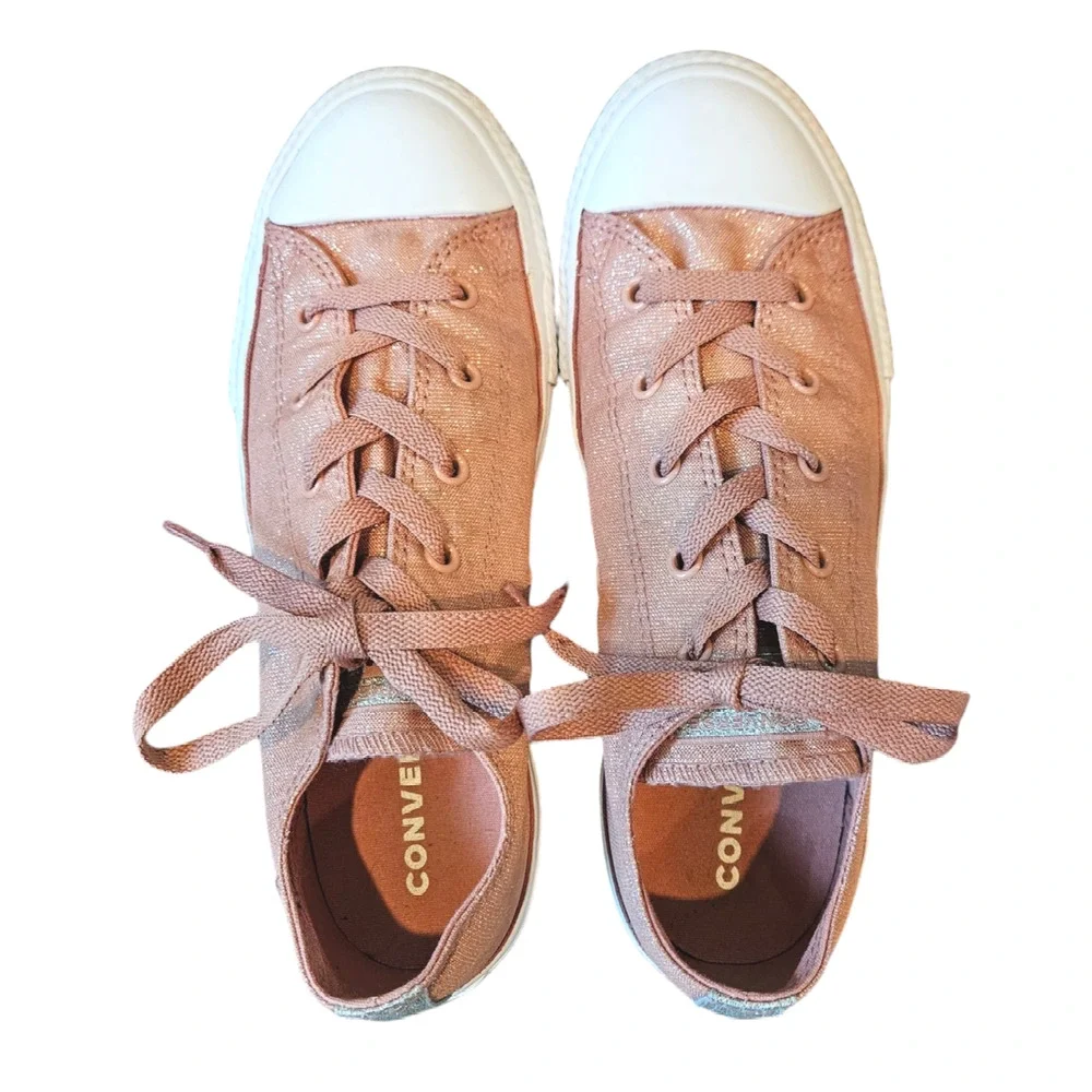 Converse Chuck Taylor All Star Ox Rust Pink Sparkles Junior Size 4